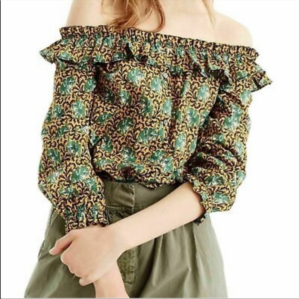 J. Crew Elephant Print Blouse size 2